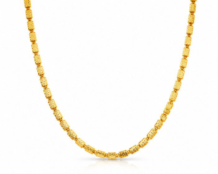 ELURA Premium Gold Rectangular Link Chain for Men & Women