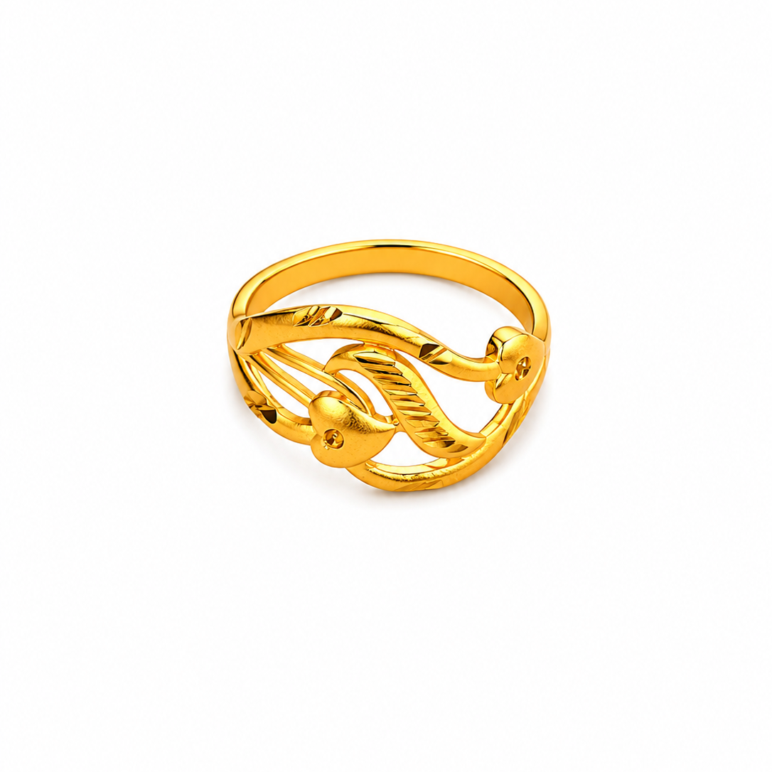 ELURA Elegant Leaf Design Adjustable Ring for Women