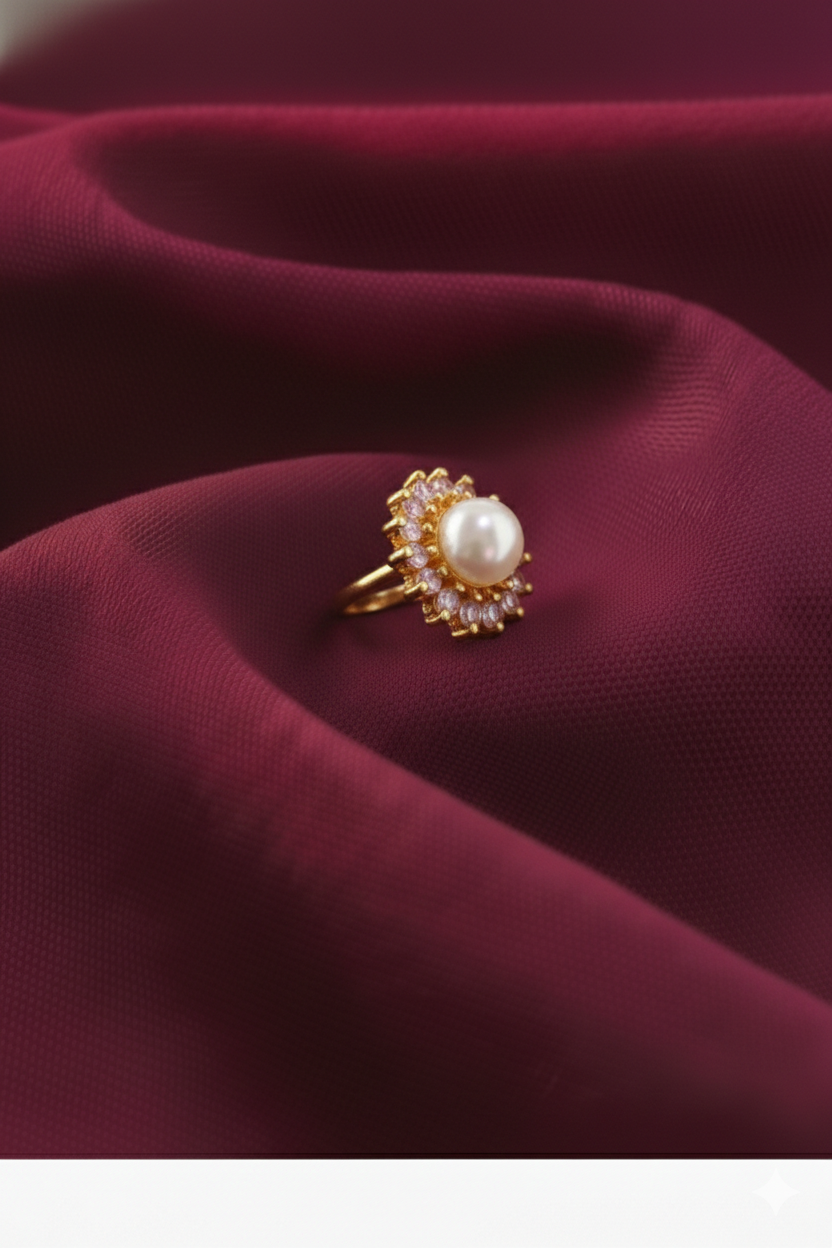 Elura Pearl Flower Ring For Women