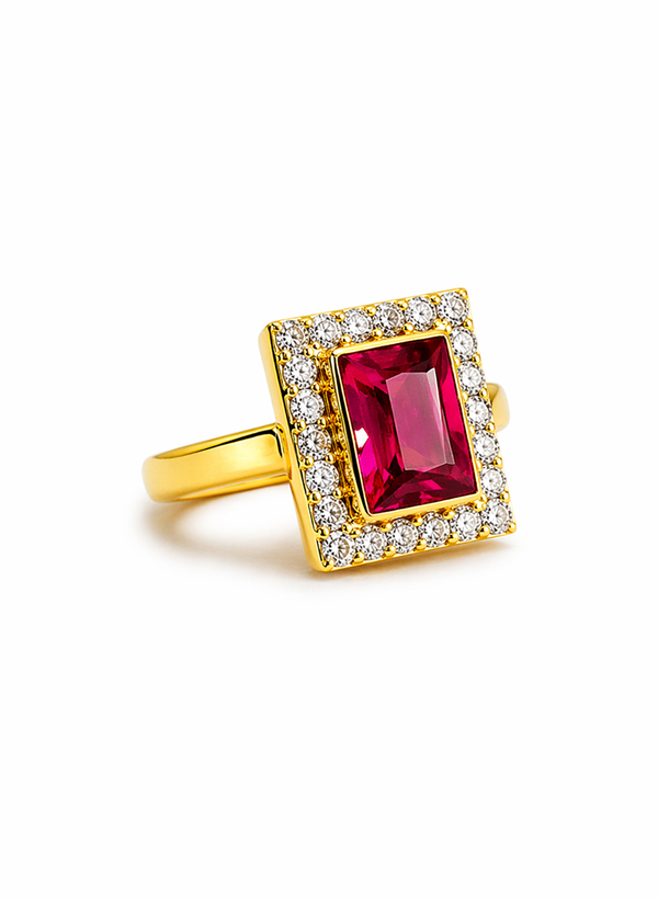 Elura Ruby Royale Halo Ring