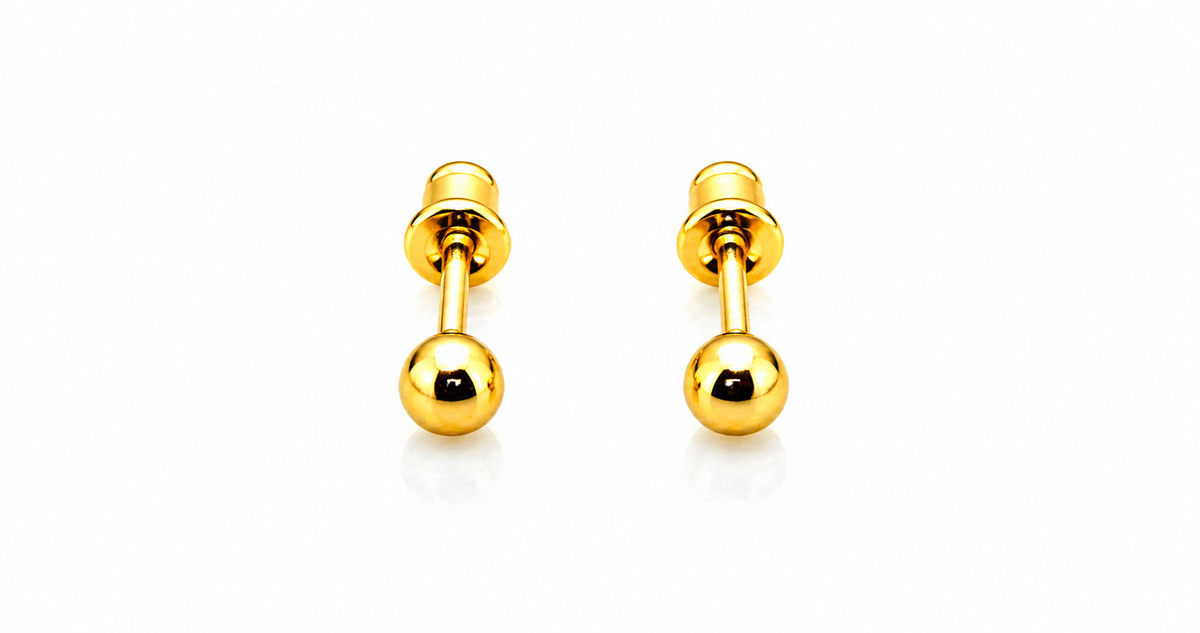 Elura Minimalist Gold-Toned Ball Stud Earrings for Women