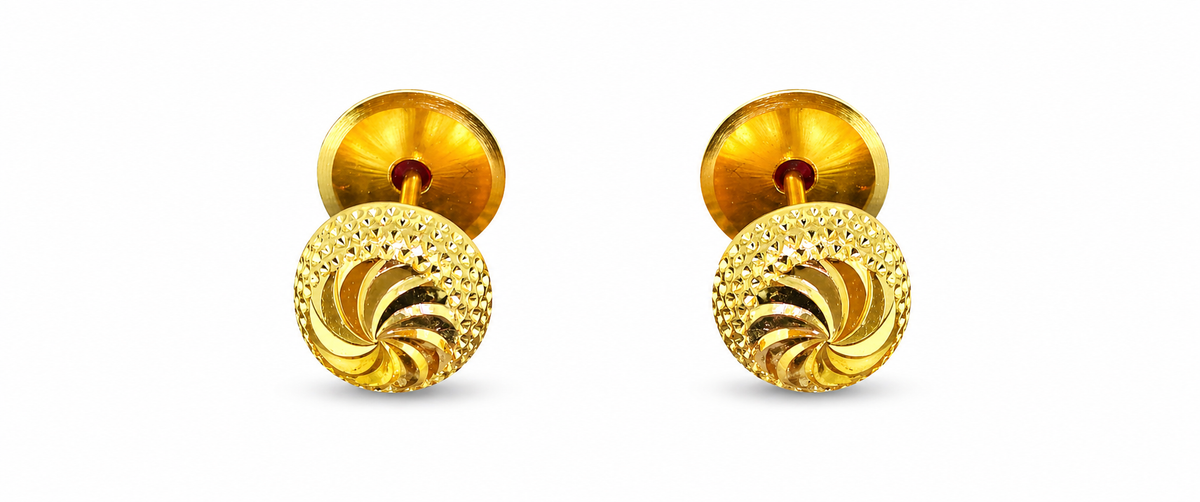 Elura Textured Gold-Toned Designer Stud Earrings for Women