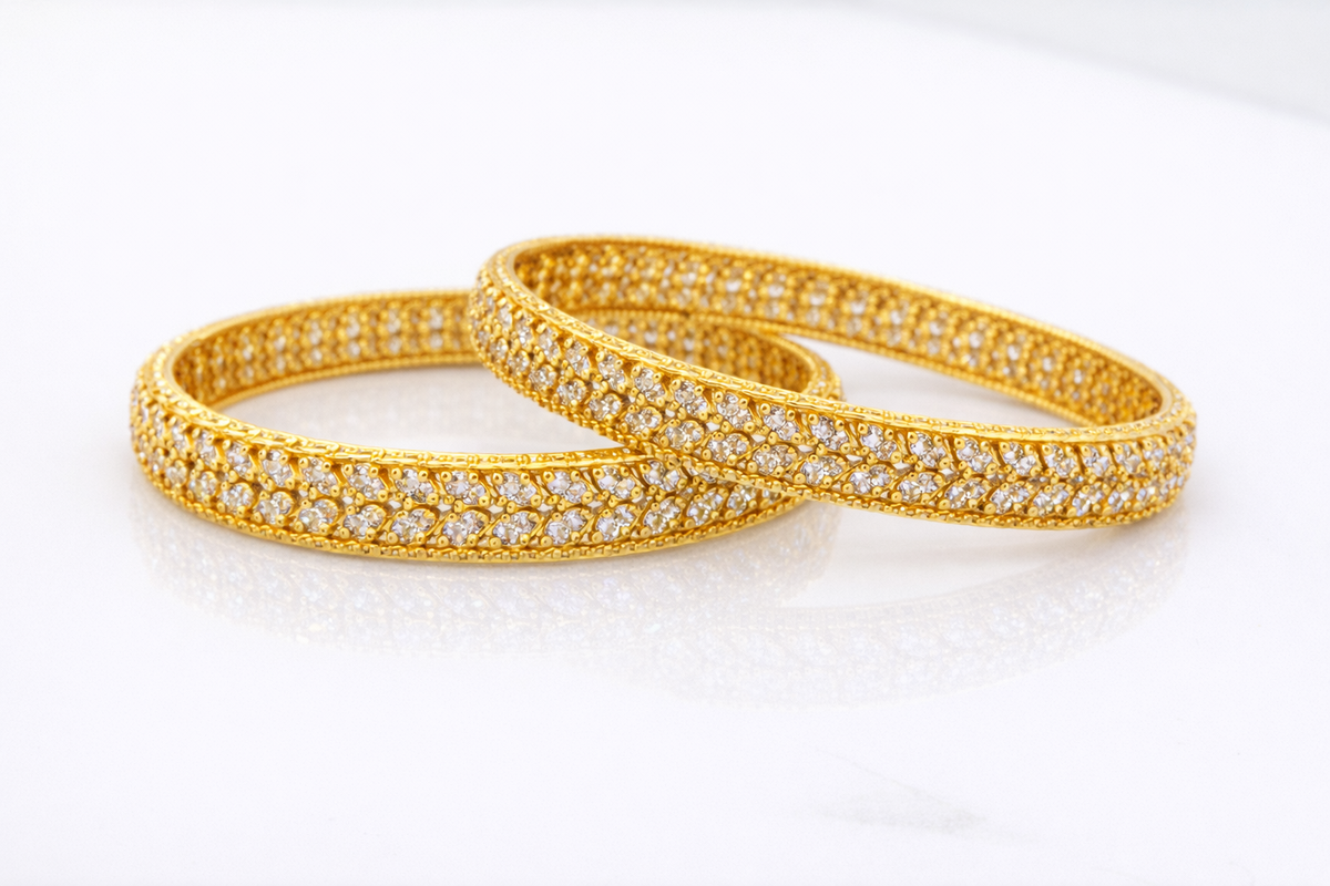 Elura Trendy Diamond Cut Bangles For Women