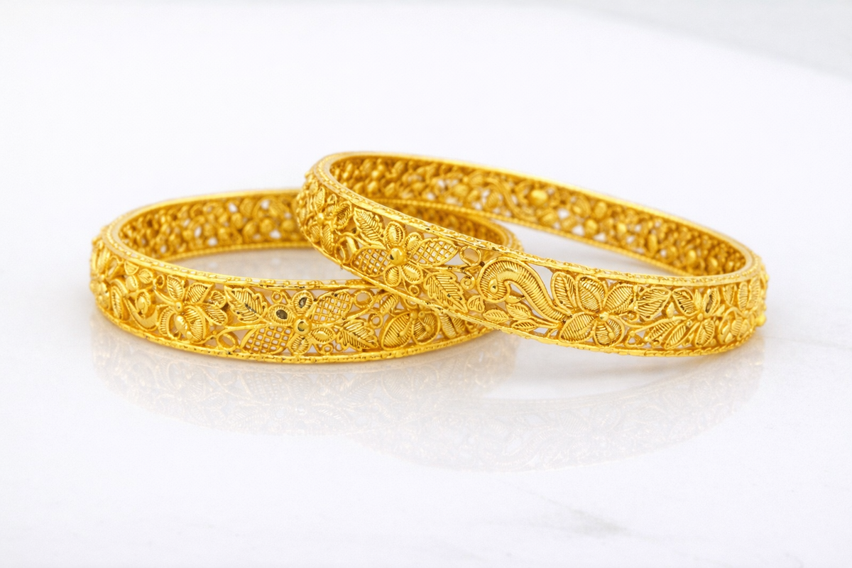 Elura Trendy Traditional Floral Bangles For Women