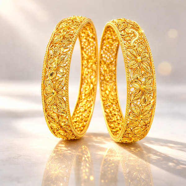 Elura Trendy Traditional Floral Bangles For Women