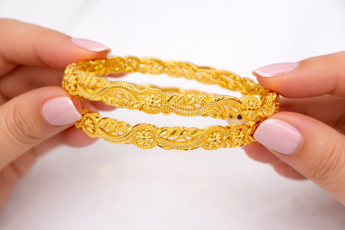 Elura Trendy Floral Designer Bangles For Women