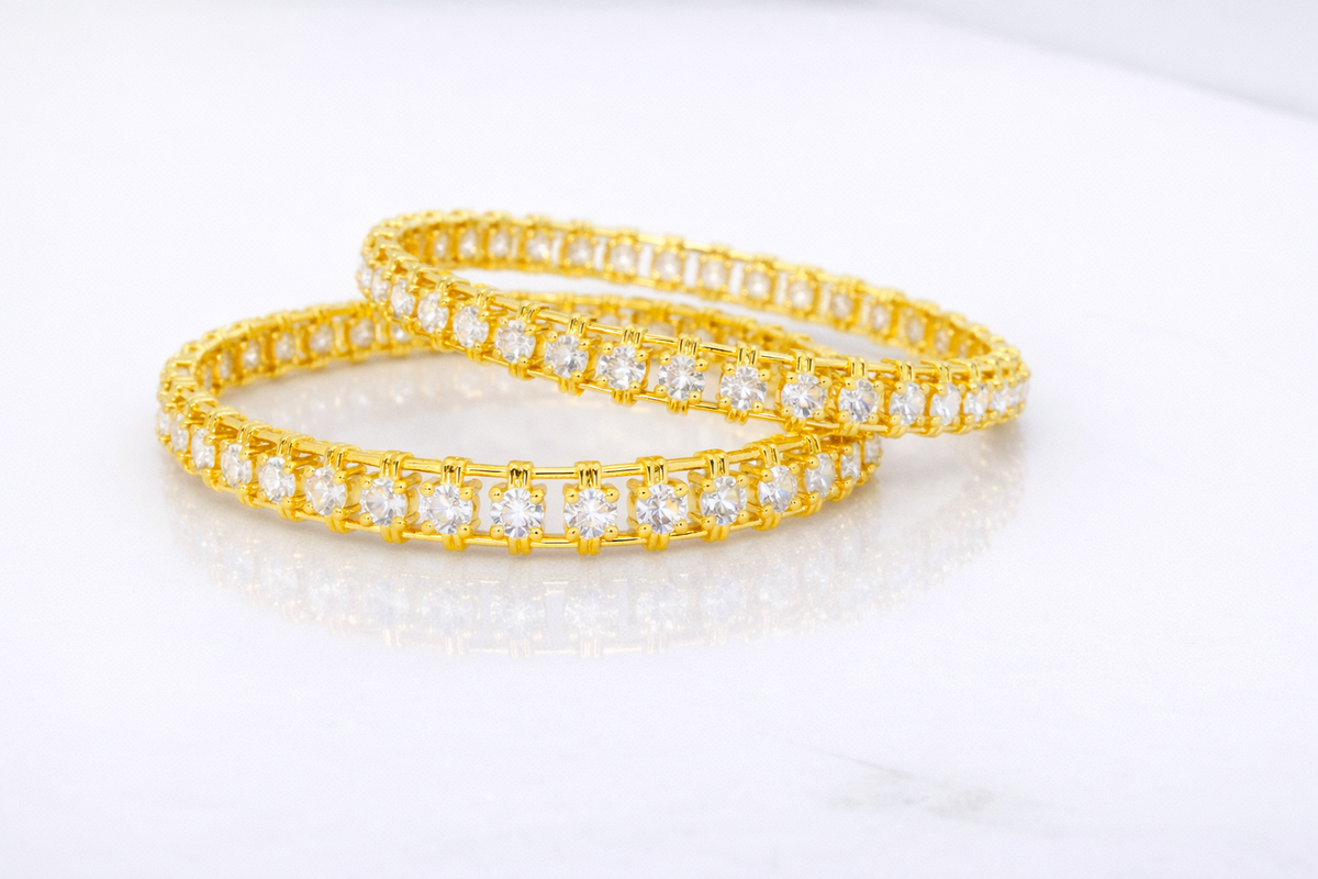 Elura Trendy Stone Studded Bangles For Women