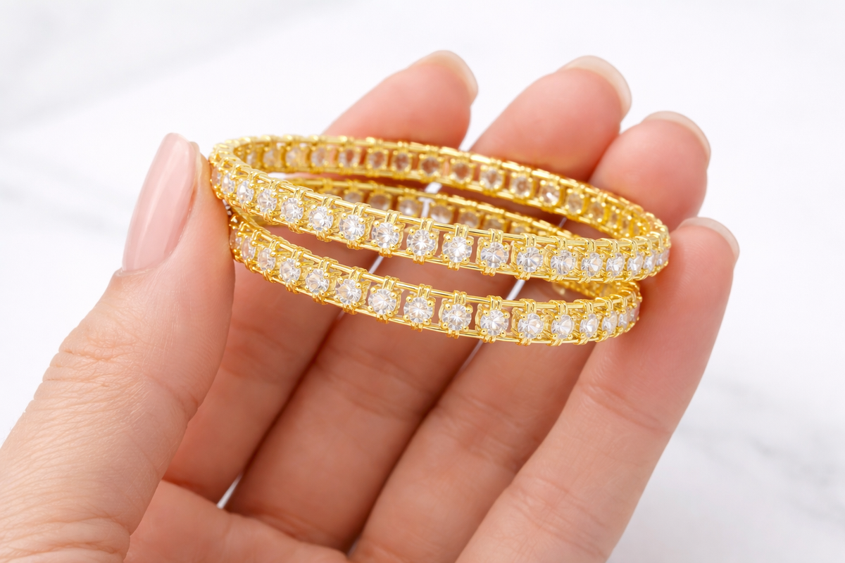 Elura Trendy Stone Studded Bangles For Women