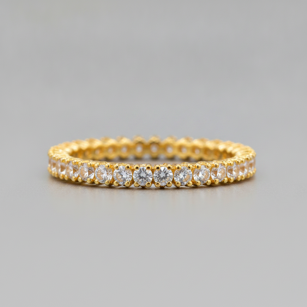 ELURA Full Eternity Cubic Zirconia Band Ring for Women