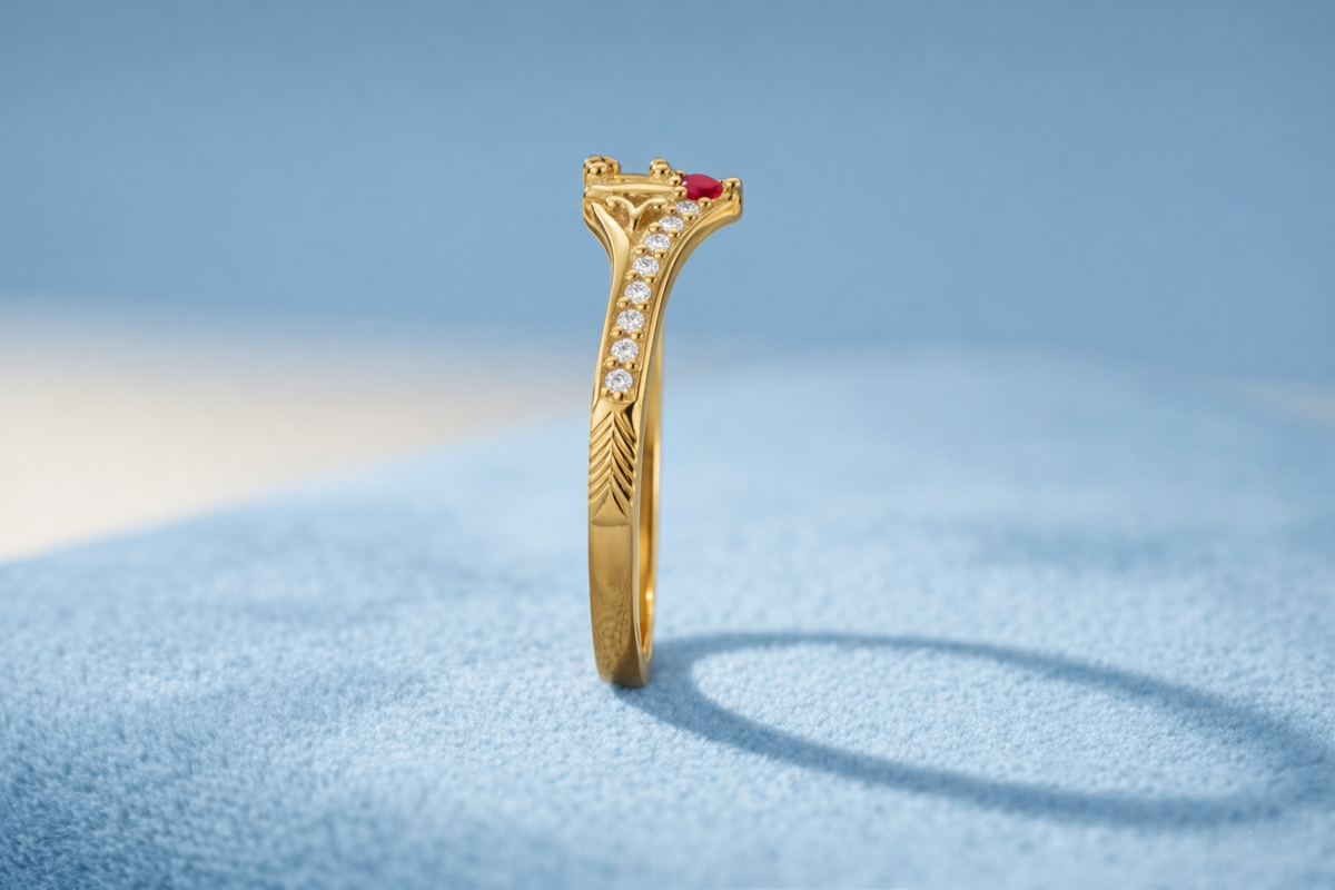 ELURA Premium Ring with CZ Stone & Dual Layer Band Style
