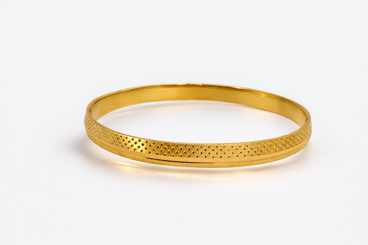 Elura Designer Gold Kada for Men