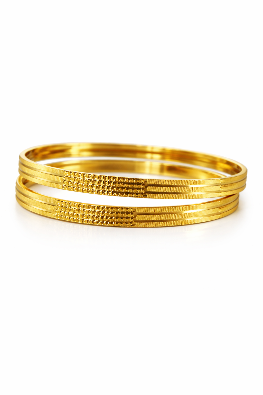 Elura Designer Gold Bangles For Women Set Of 2