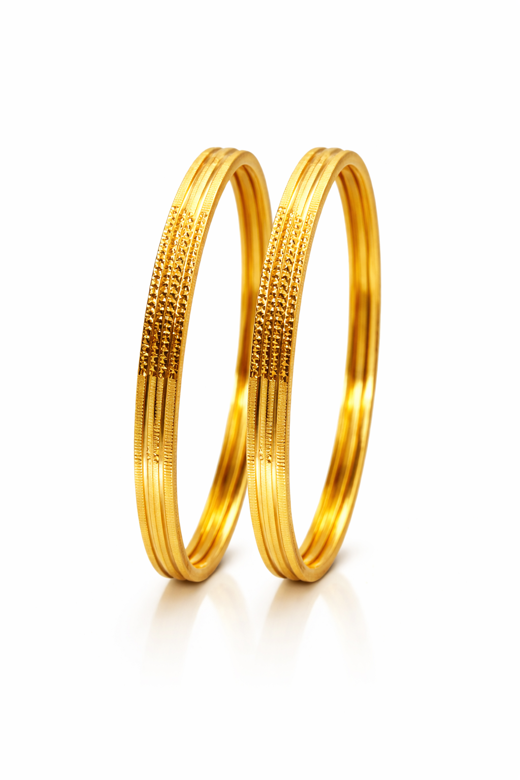 Elura Designer Gold Bangles For Women Set Of 2