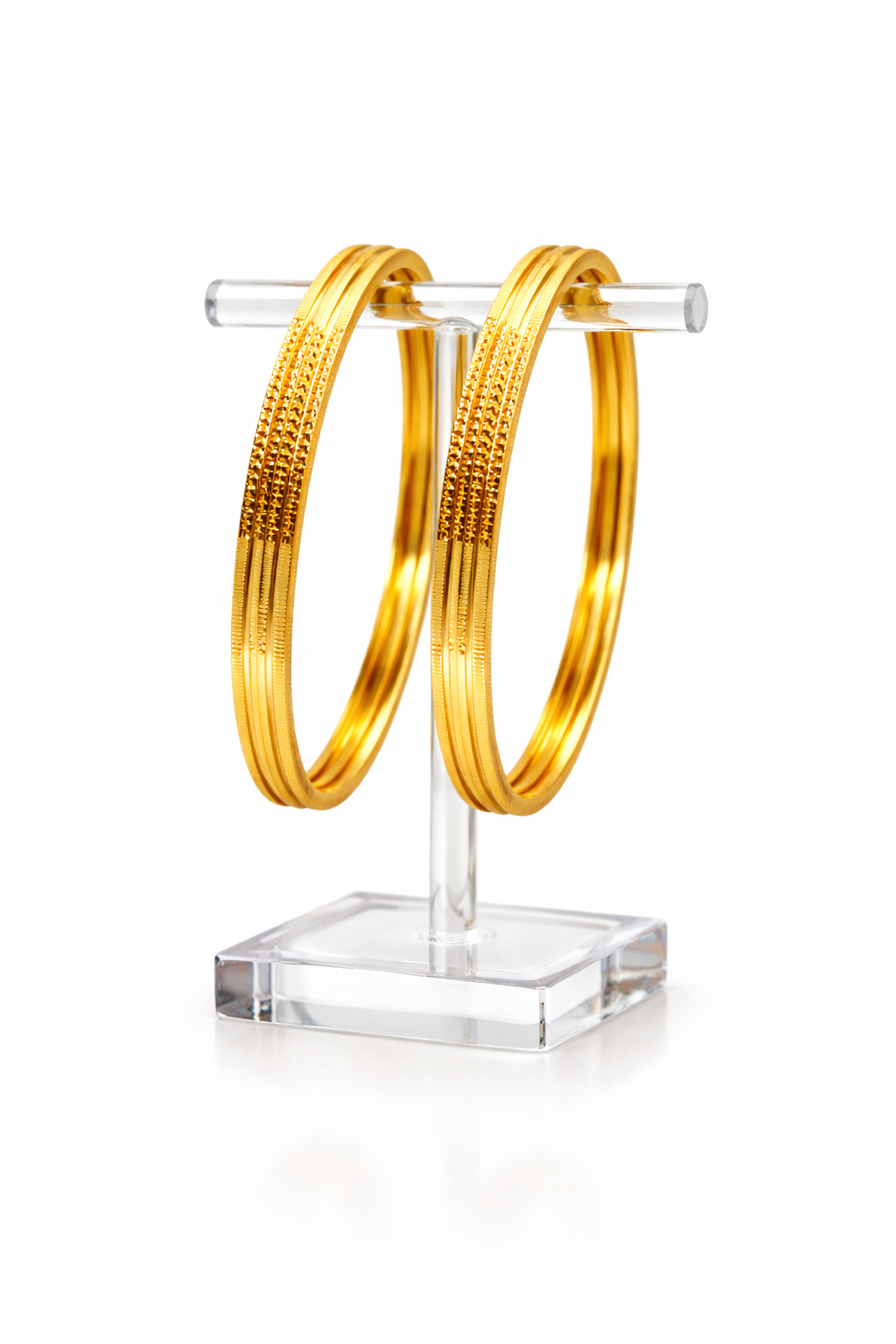 Elura Designer Gold Bangles For Women Set Of 2