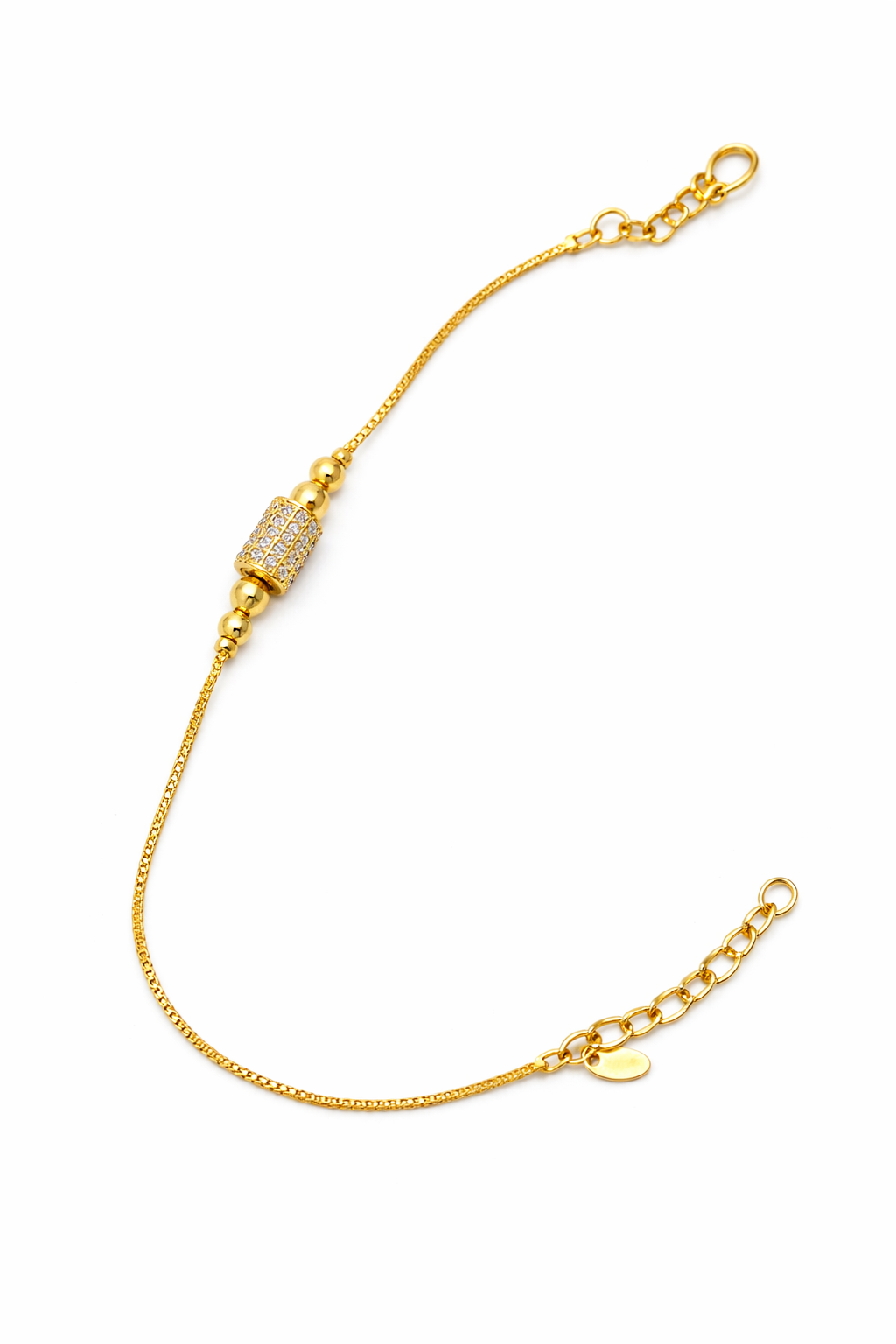 Elura Plated Crystal Barrel Bracelet for Women