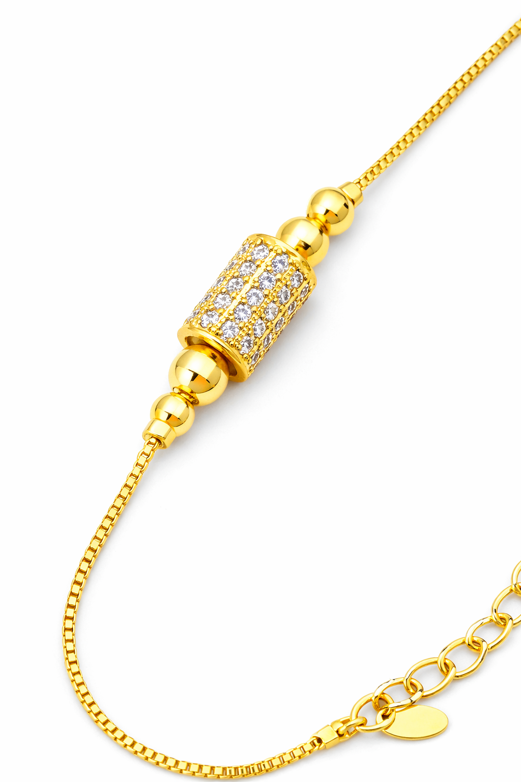 Elura Plated Crystal Barrel Bracelet for Women