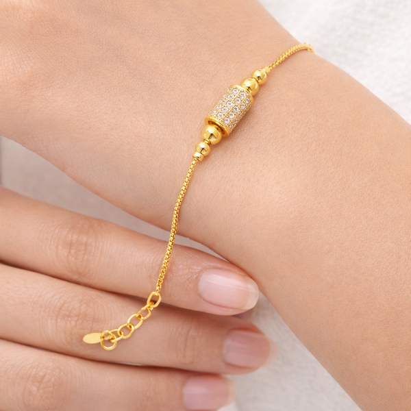 Elura Plated Crystal Barrel Bracelet for Women