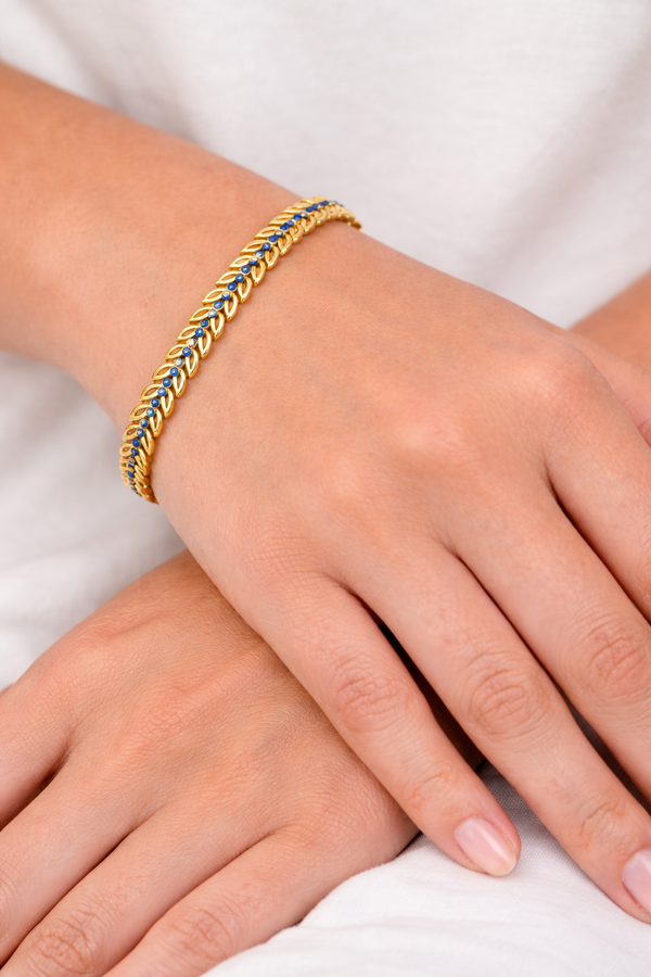 Elura Blue Stone Leaf Bracelet for Women
