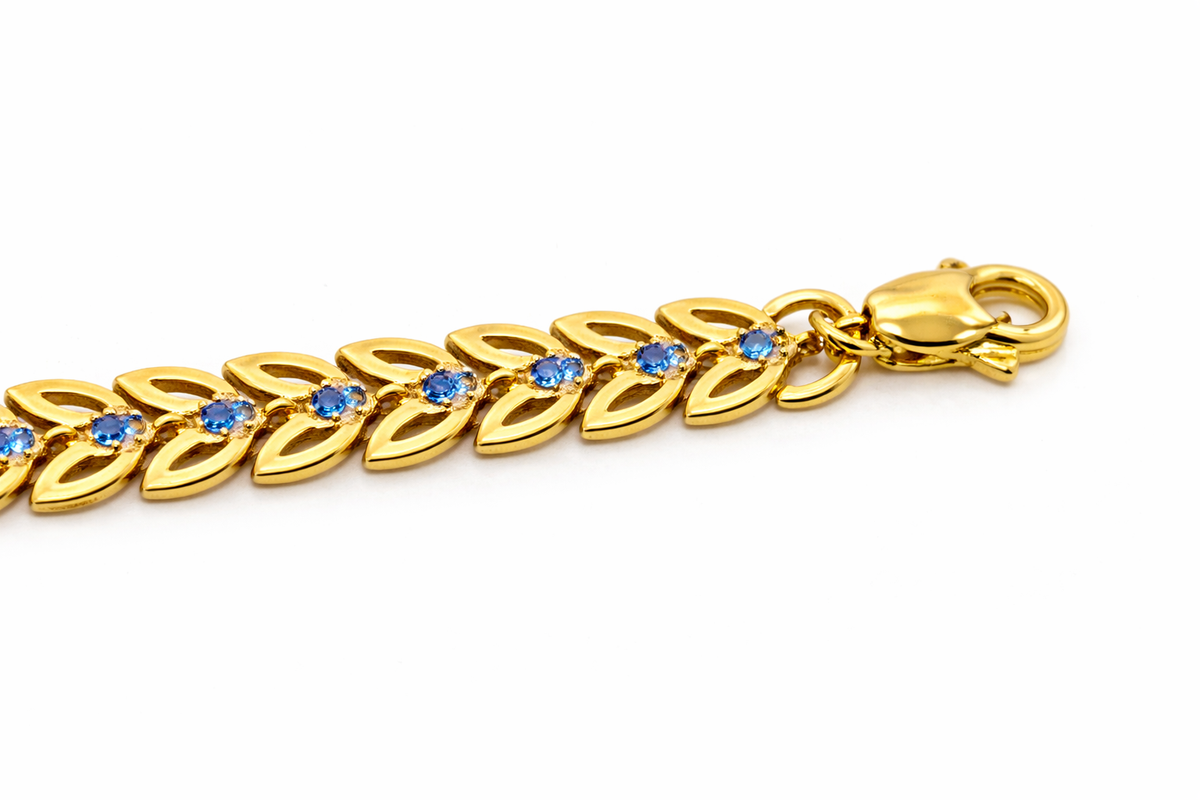 Elura Blue Stone Leaf Bracelet for Women