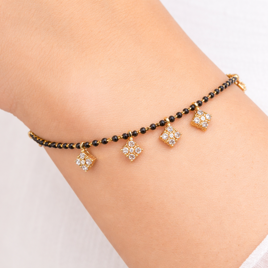 Elura Plated Mangalsutra Charm Bracelet for Women