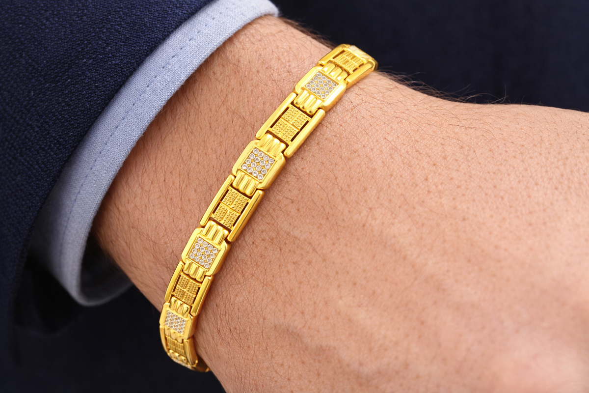 Elura Chain Bracelet with Stone For Men