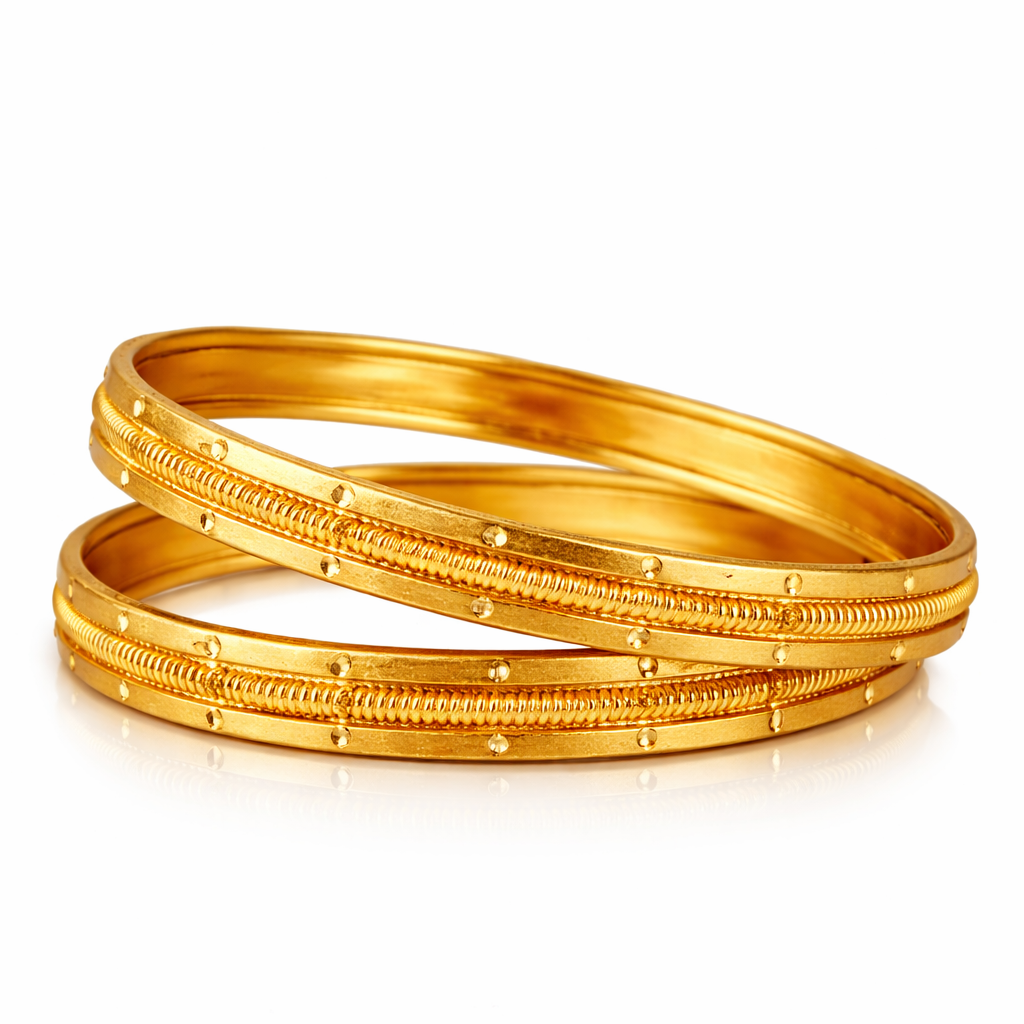 Elura Gold Plated Designer Bangles for Women Set Of 2