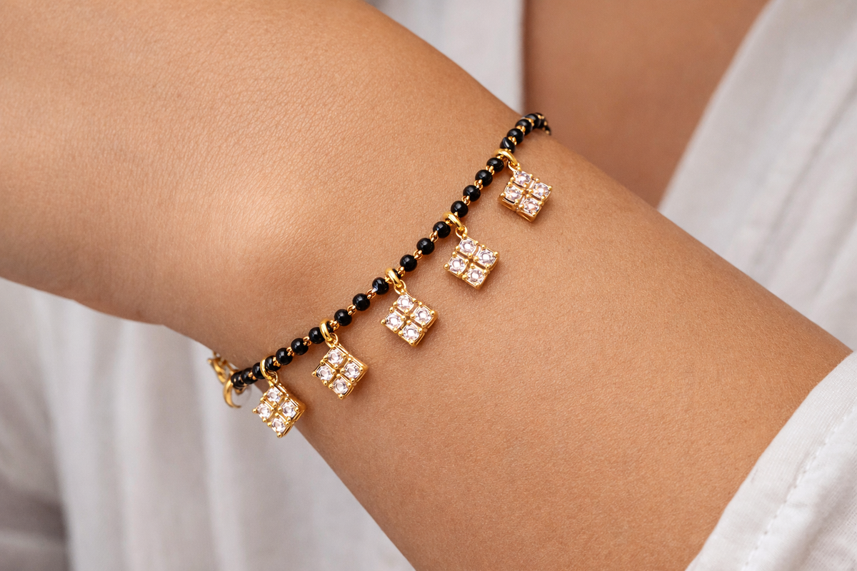 Elura Plated Mangalsutra Charm Bracelet for Women