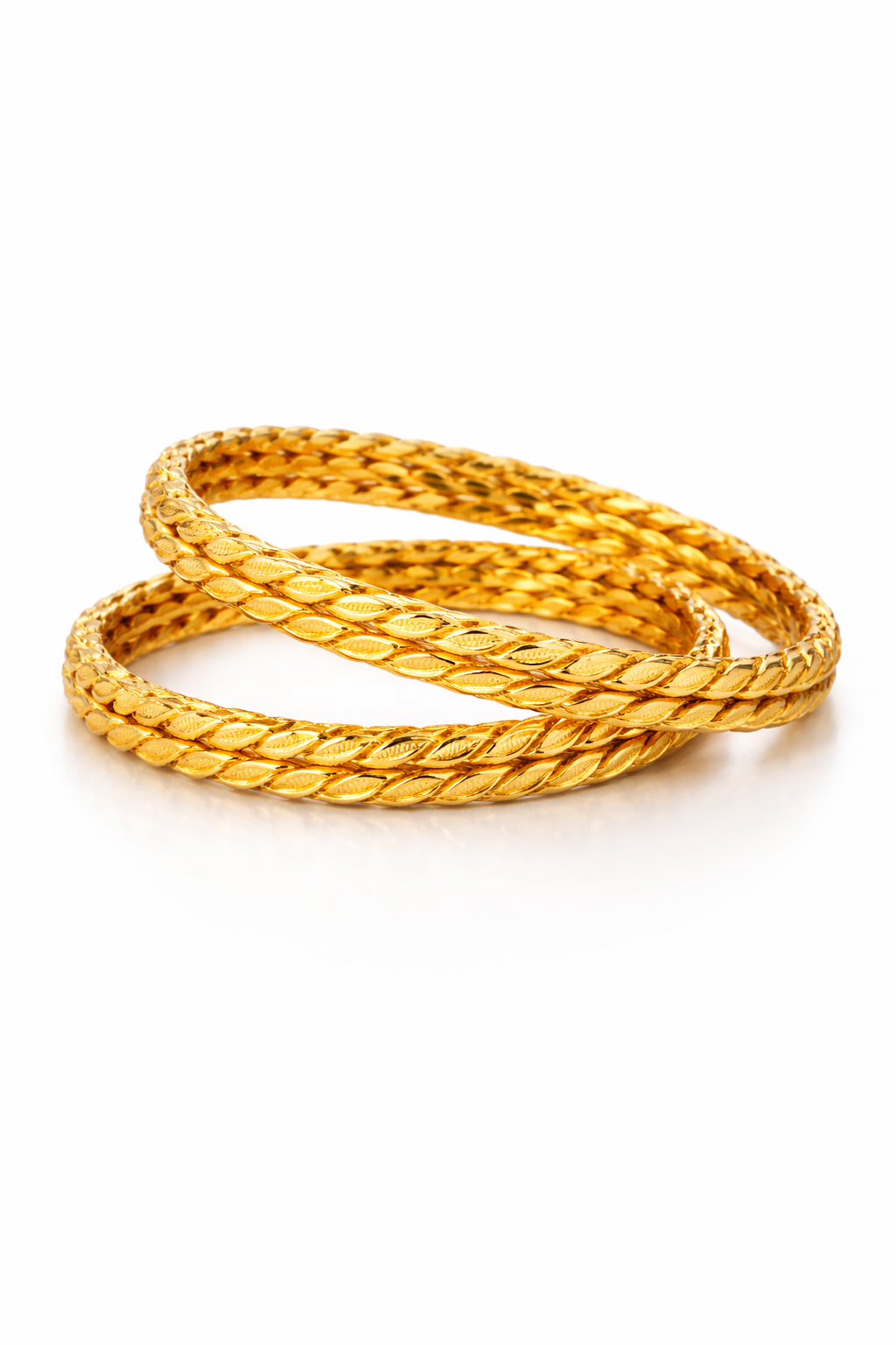 Elura Leaf Design Bangles for Women Set of 4
