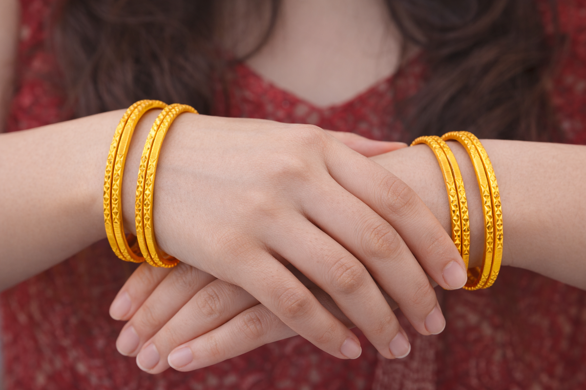 Elura Designer Bangles for Women Set of 4