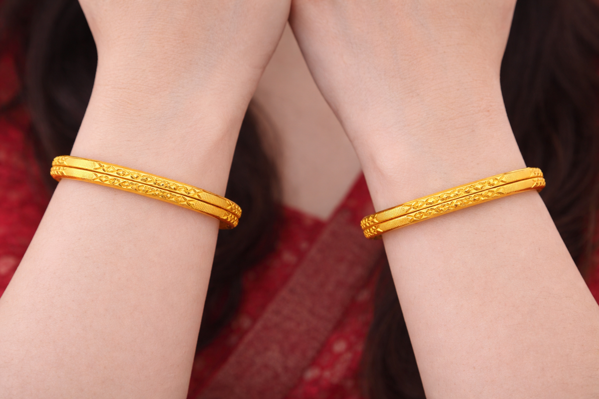 Elura Designer Bangles for Women Set of 4