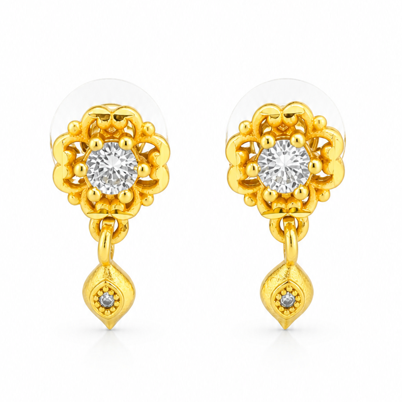 Elura Blossom Spark Crystal Drop Earrings