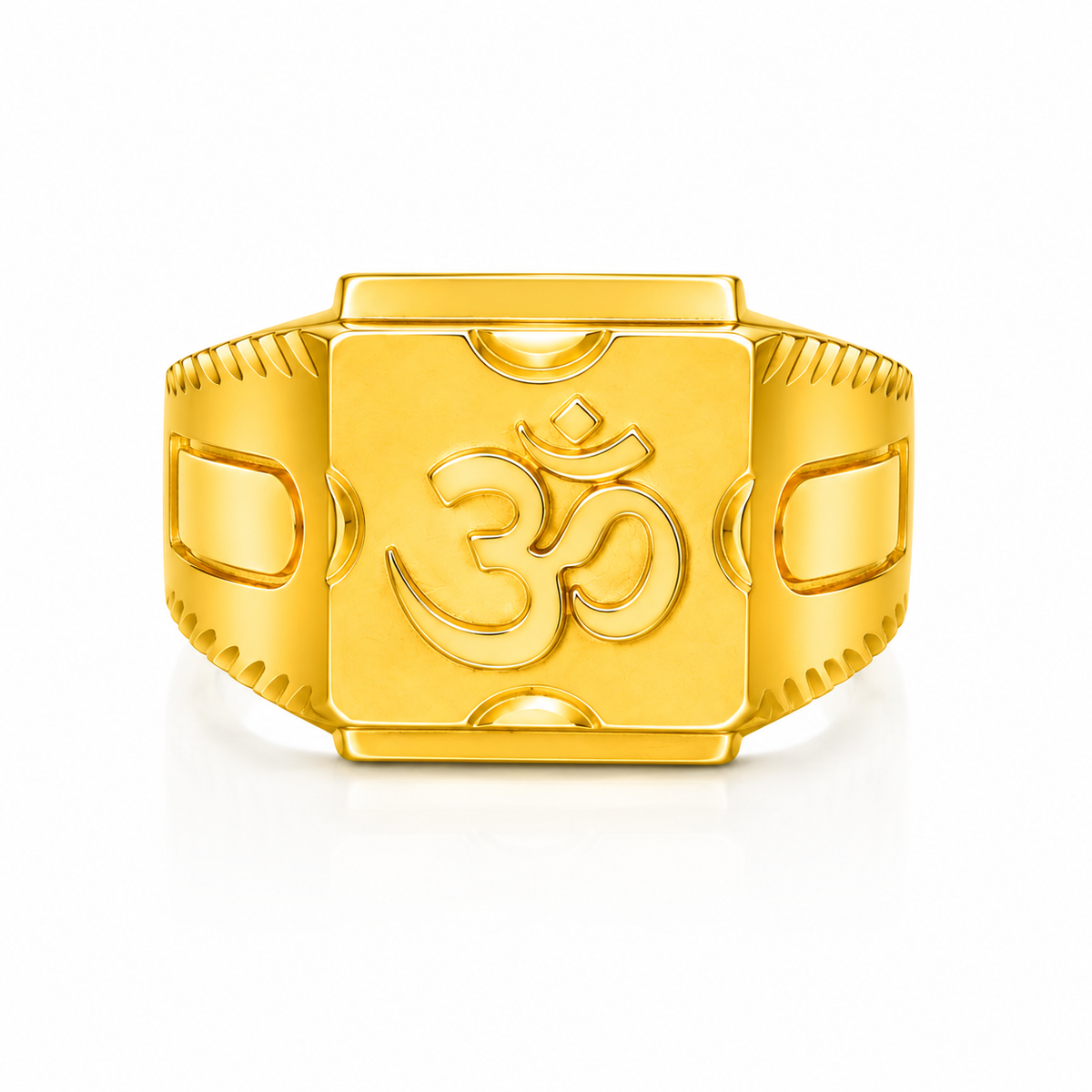 Elura Divine Om Classic Gold Signet Ring for Men