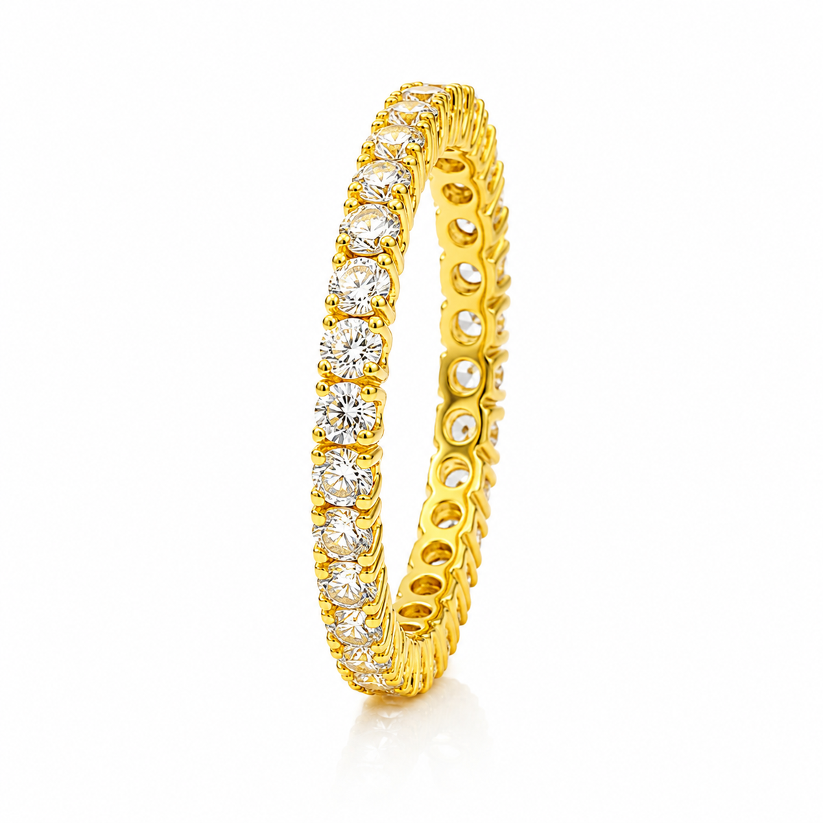 ELURA Full Eternity Cubic Zirconia Band Ring for Women
