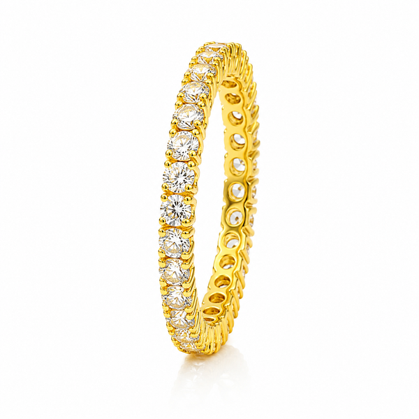 ELURA Full Eternity Cubic Zirconia Band Ring for Women
