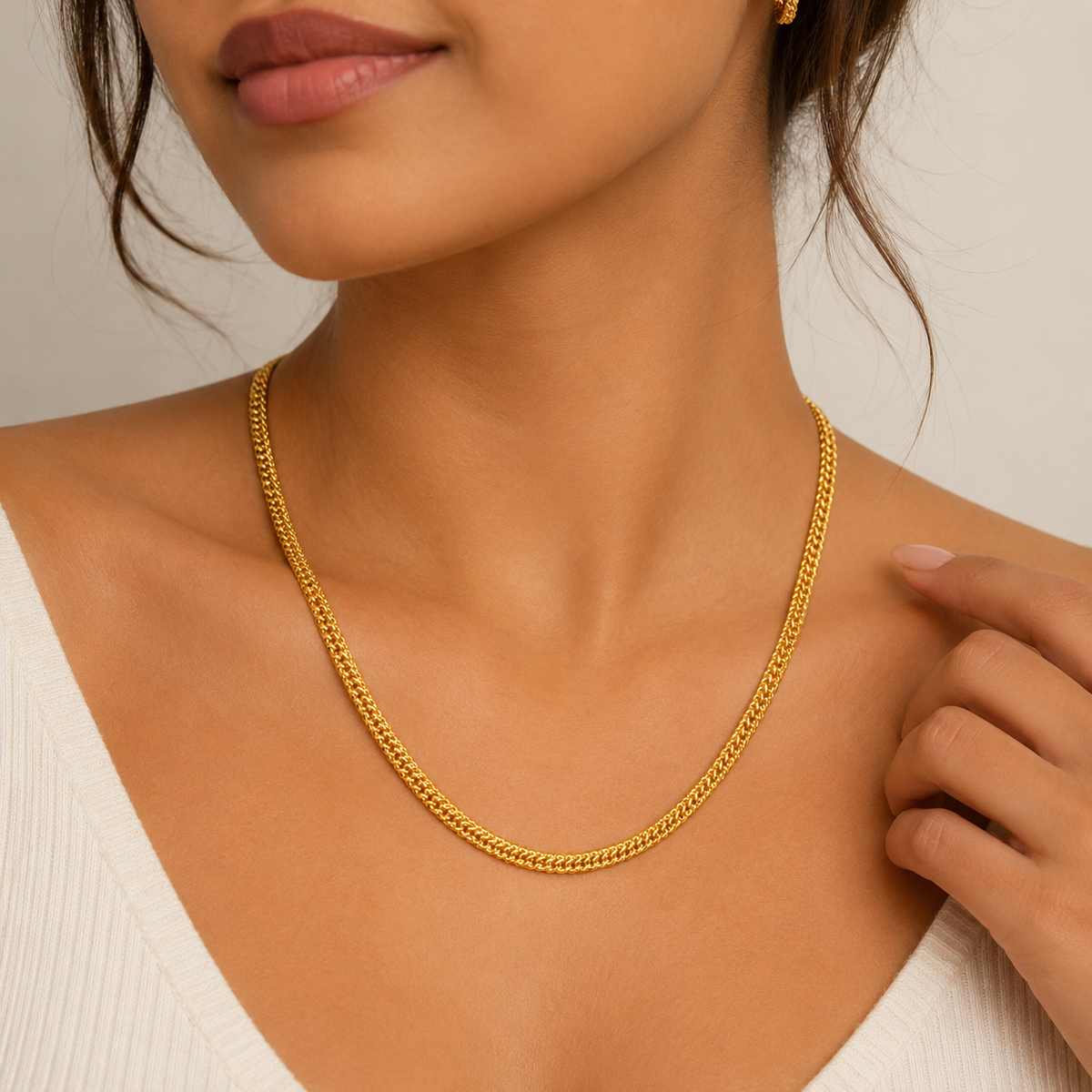 ELURA Premium Double Link Gold Chain for Men & Women