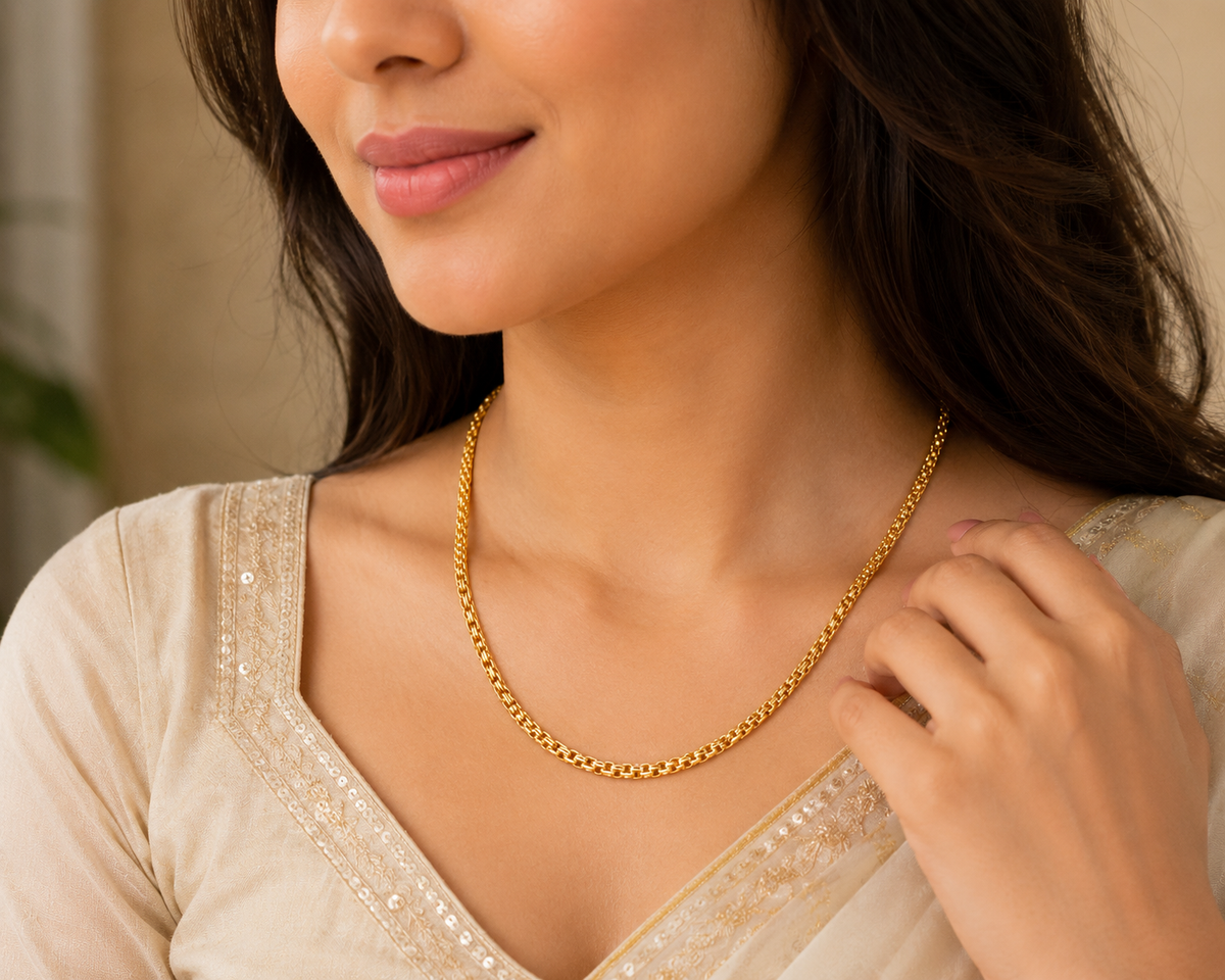ELURA Classic Gold Link Chain for Men & Women
