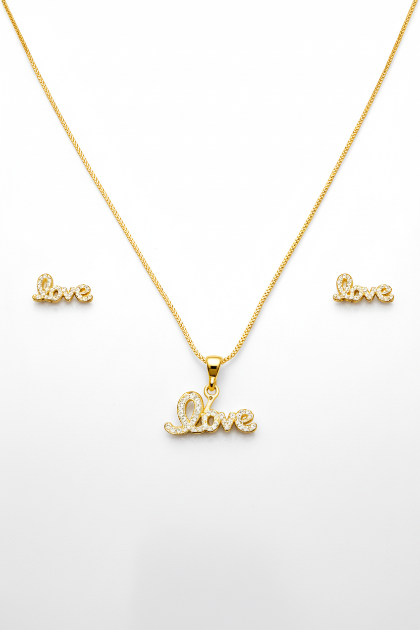 Elura Love Pendant Necklace Set for Women