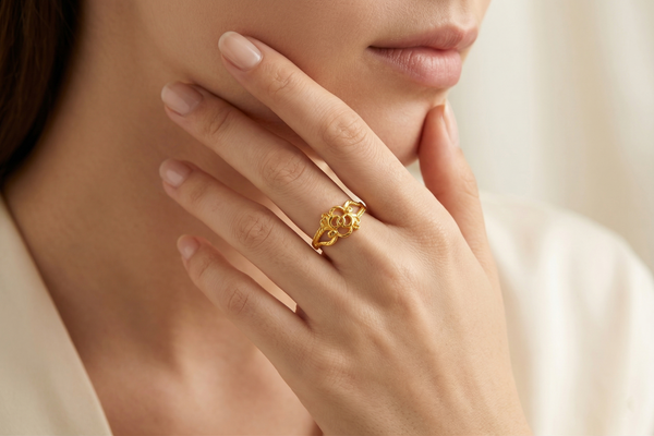 Elura Floral Filigree Charm Ring