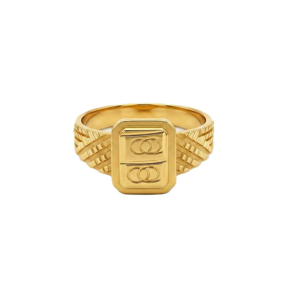 ELURA Premium Men’s Ring with Rectangular Engraved Design