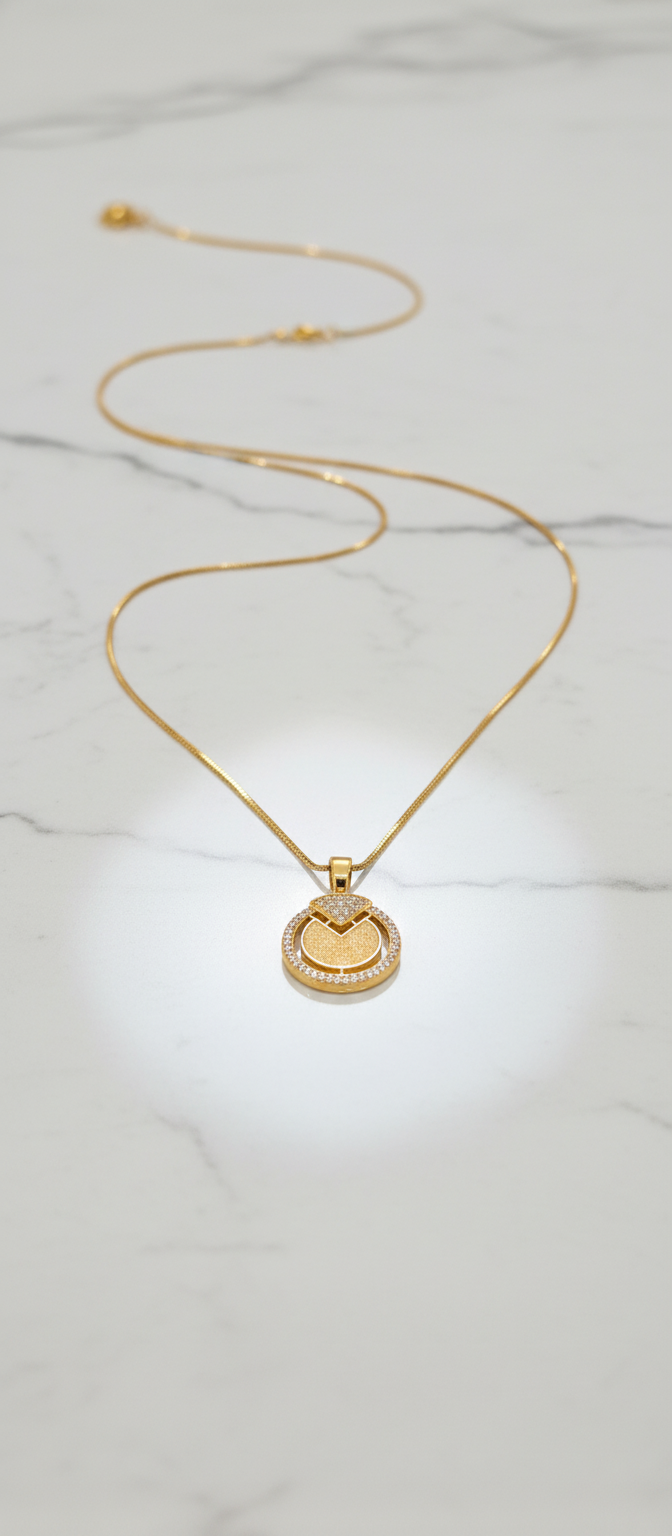 Elura Circle Stone Pendant Necklace For Women