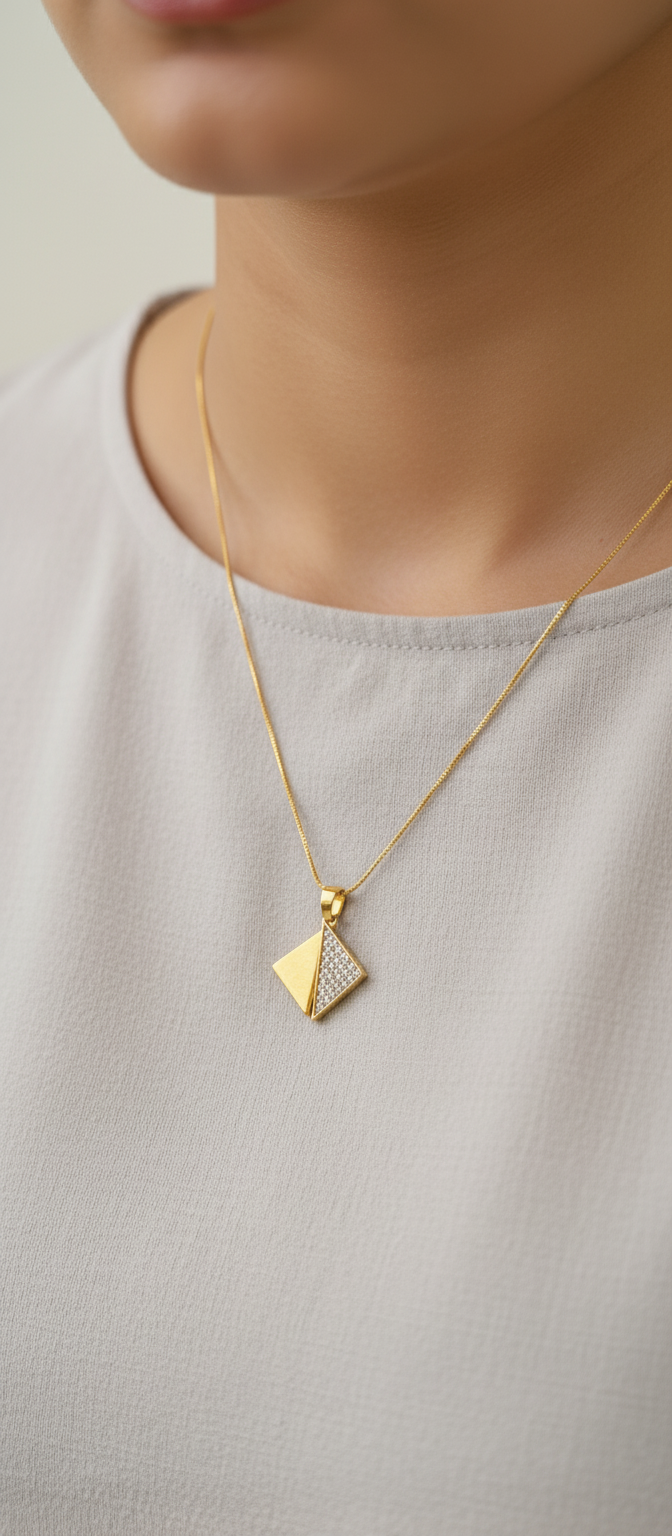 Elura Triangle Stone Pendant Necklace