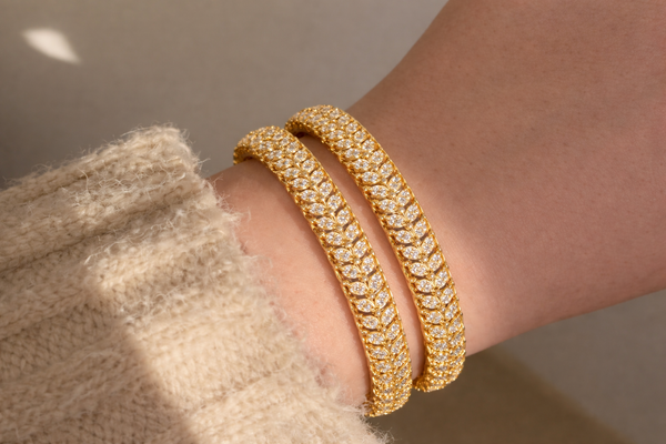 Elura Trendy Diamond Cut Bangles For Women
