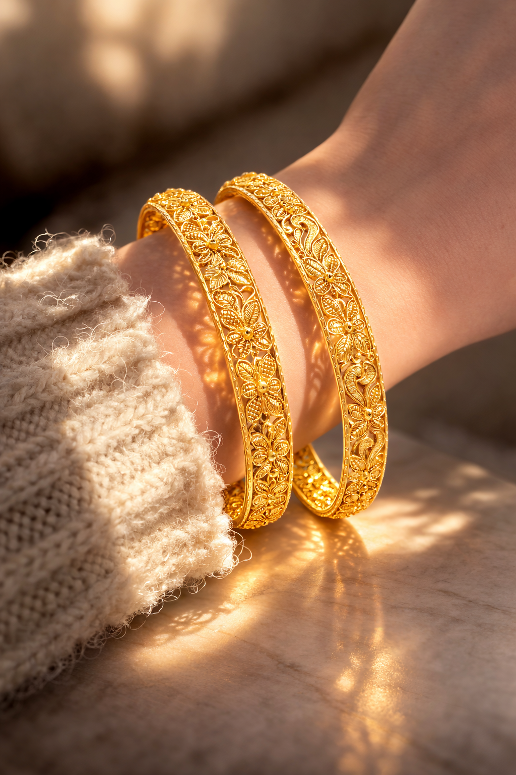 Elura Trendy Traditional Floral Bangles For Women