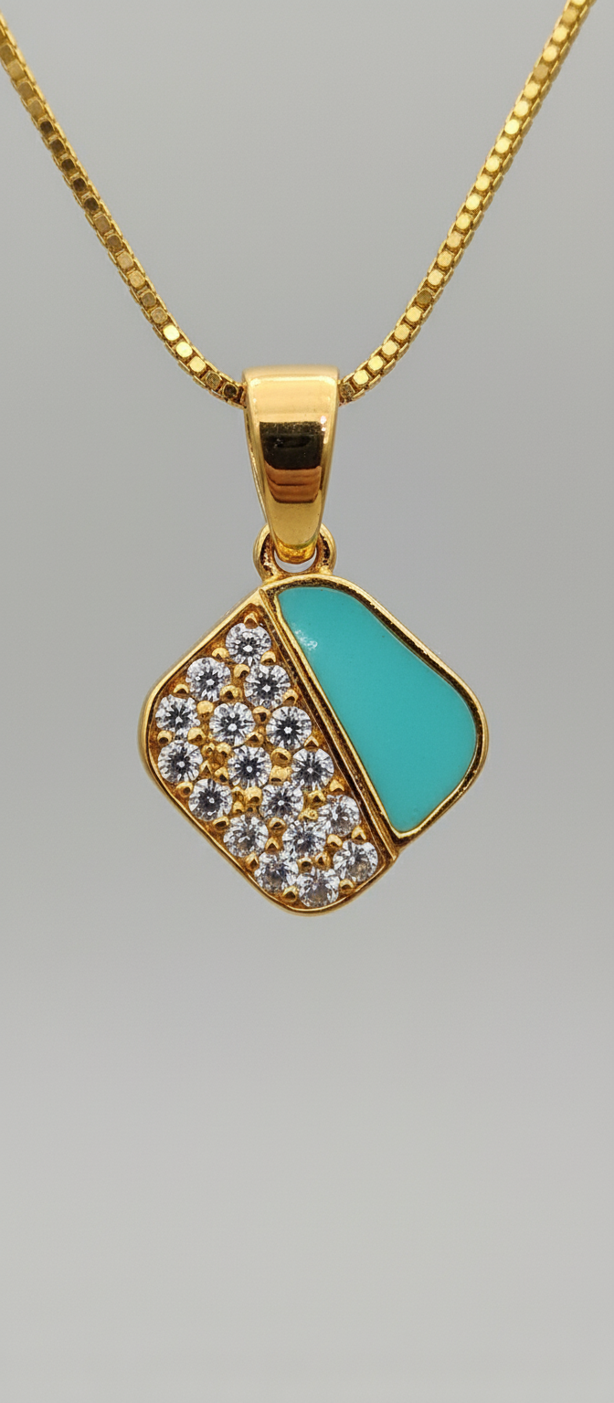 Elura Green Stone Pendant Necklace For Women