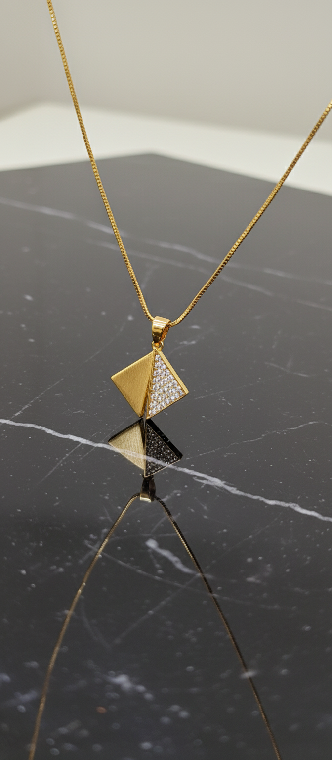 Elura Triangle Stone Pendant Necklace