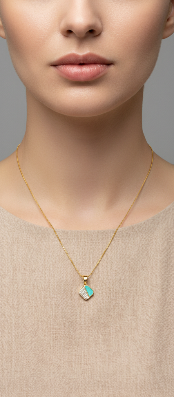 Elura Green Stone Pendant Necklace For Women