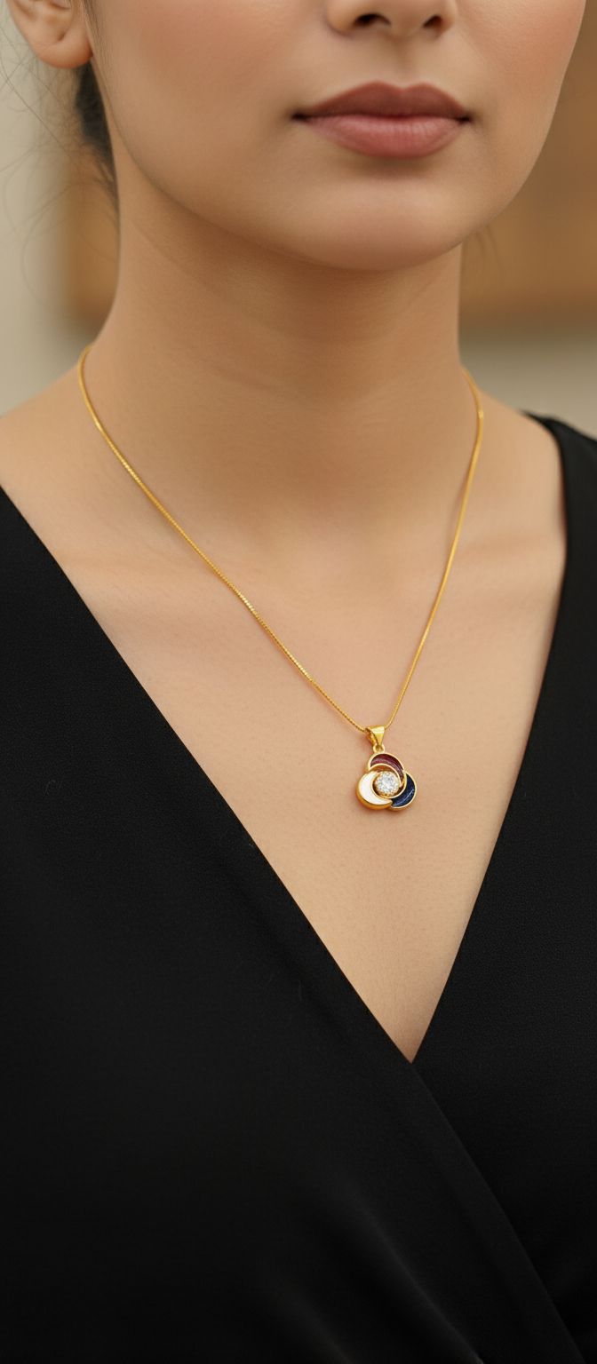 Elura Multicolor Stone Pendant Necklace For Women