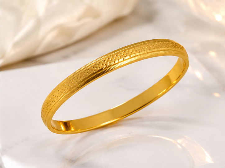 Elura Designer Gold Kada for Men