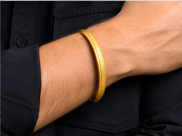 Elura Designer Gold Kada for Men