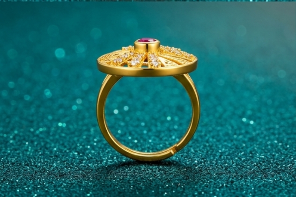 Elura Royal Sunburst Ruby Designer Ring
